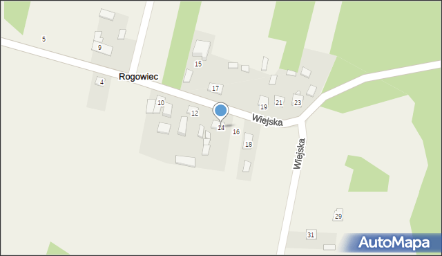 Rogowiec, Wiejska, 14, mapa Rogowiec