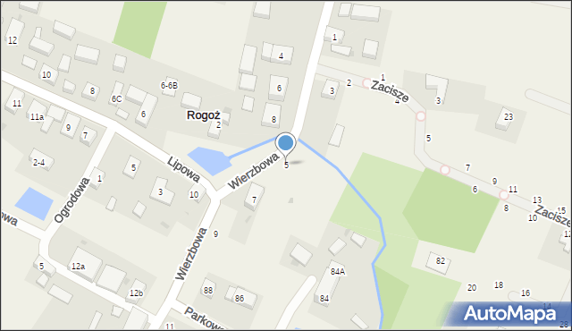 Rogoż, Wierzbowa, 5, mapa Rogoż