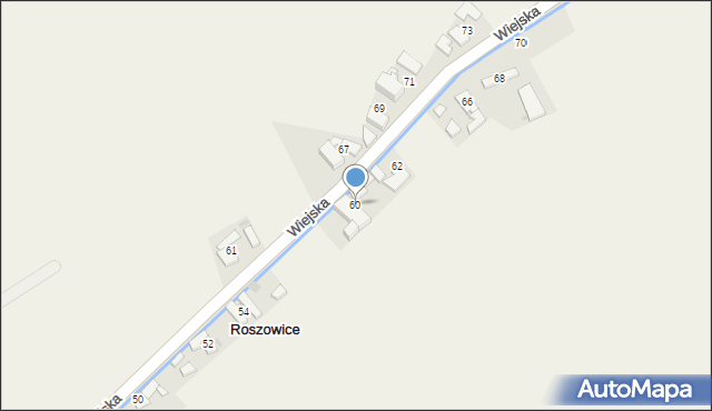 Roszowice, Wiejska, 60, mapa Roszowice