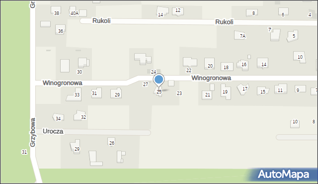 Rozalin, Winogronowa, 25, mapa Rozalin