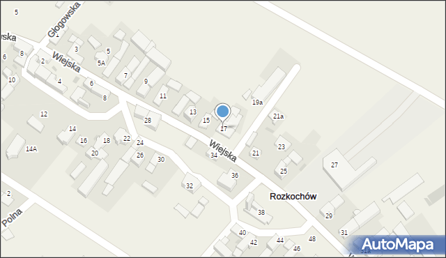 Rozkochów, Wiejska, 17, mapa Rozkochów