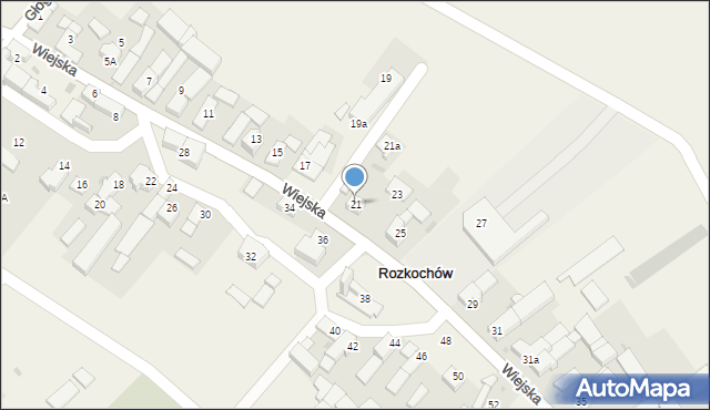 Rozkochów, Wiejska, 21, mapa Rozkochów