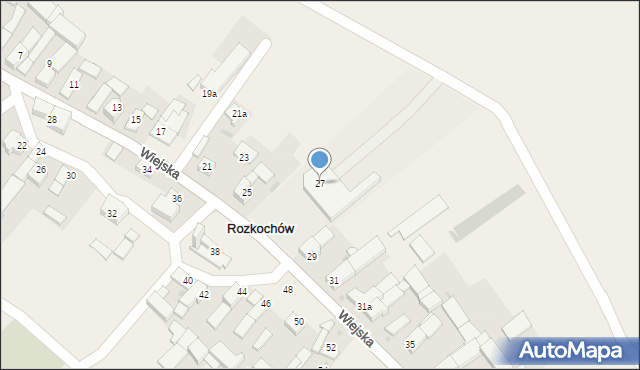 Rozkochów, Wiejska, 27, mapa Rozkochów