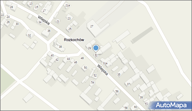 Rozkochów, Wiejska, 31, mapa Rozkochów