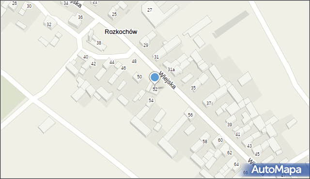 Rozkochów, Wiejska, 52, mapa Rozkochów