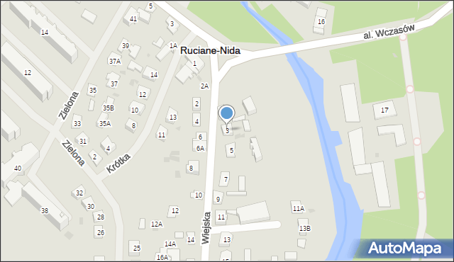 Ruciane-Nida, Wiejska, 3, mapa Ruciane-Nida