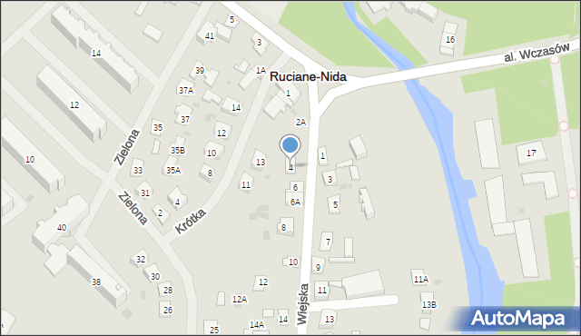 Ruciane-Nida, Wiejska, 4, mapa Ruciane-Nida