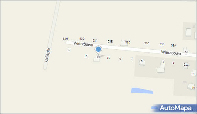 Rurzyca, Wierzbowa, 13, mapa Rurzyca