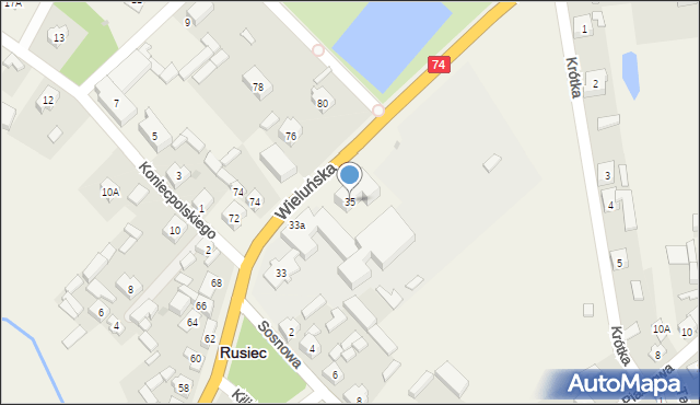 Rusiec, Wieluńska, 35, mapa Rusiec