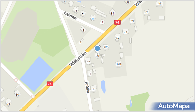 Rusiec, Wieluńska, 39, mapa Rusiec