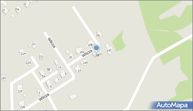 Rybnik, Wilcza, 14B, mapa Rybnika