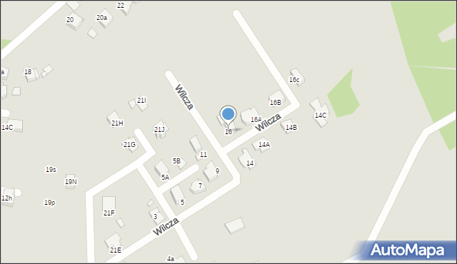 Rybnik, Wilcza, 16, mapa Rybnika