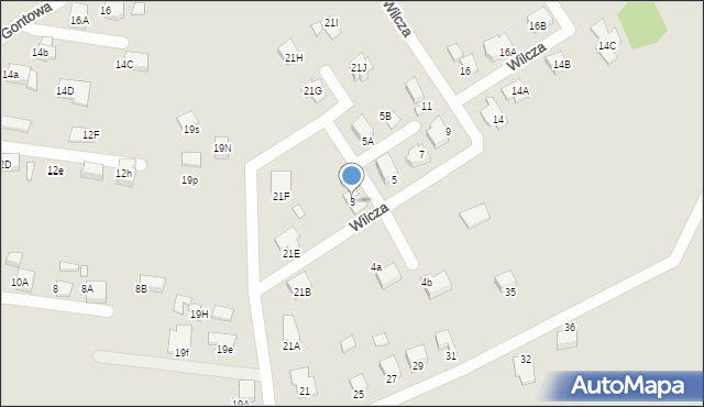 Rybnik, Wilcza, 3, mapa Rybnika