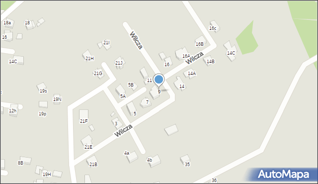 Rybnik, Wilcza, 9, mapa Rybnika