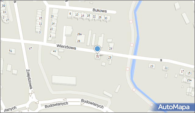 Rybnik, Wierzbowa, 31, mapa Rybnika