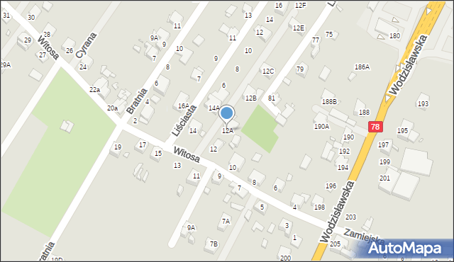 Rybnik, Witosa Wincentego, 12A, mapa Rybnika