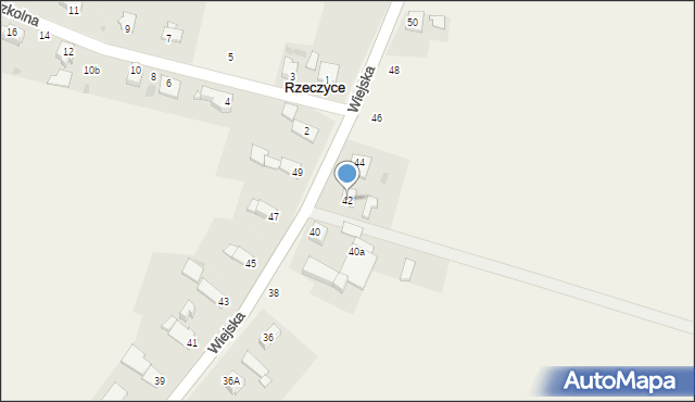 Rzeczyce, Wiejska, 42, mapa Rzeczyce