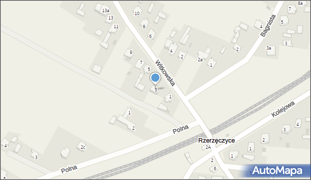 Rzerzęczyce, Witkowska, 3, mapa Rzerzęczyce