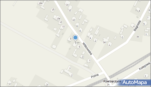 Rzerzęczyce, Witkowska, 7, mapa Rzerzęczyce