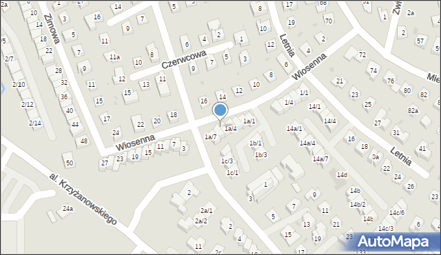 Rzeszów, Wiosenna, 1a/5, mapa Rzeszów