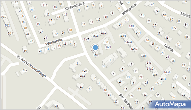 Rzeszów, Wiosenna, 1c/1, mapa Rzeszów