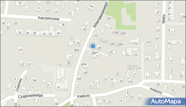 Rzeszów, Wieniawskiego Henryka, 139, mapa Rzeszów