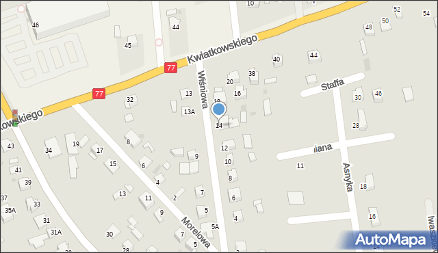 Sandomierz, Wiśniowa, 14, mapa Sandomierza