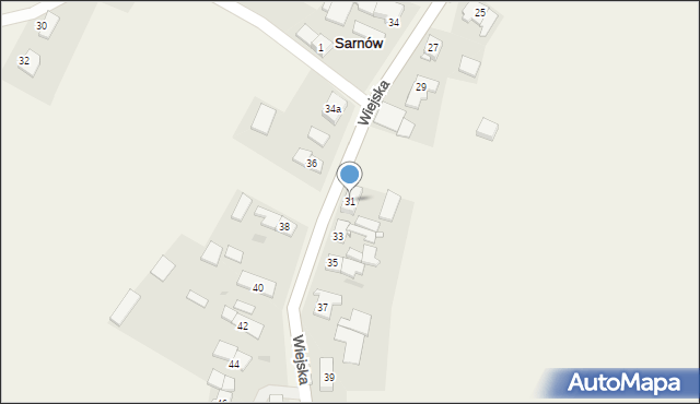 Sarnów, Wiejska, 31, mapa Sarnów