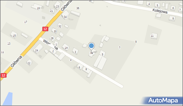 Serby, Wiosenna, 3a, mapa Serby
