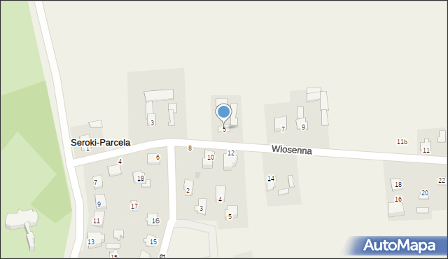 Seroki-Parcela, Wiosenna, 5, mapa Seroki-Parcela