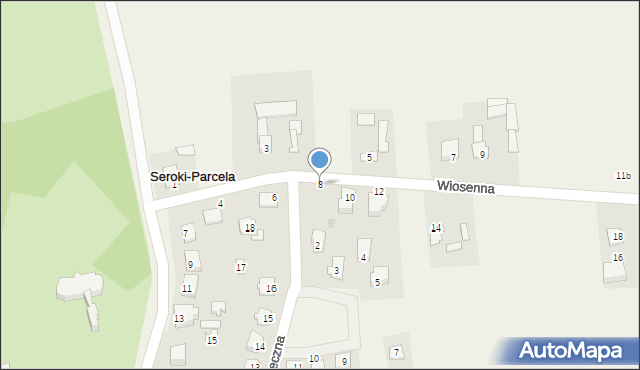 Seroki-Parcela, Wiosenna, 8, mapa Seroki-Parcela