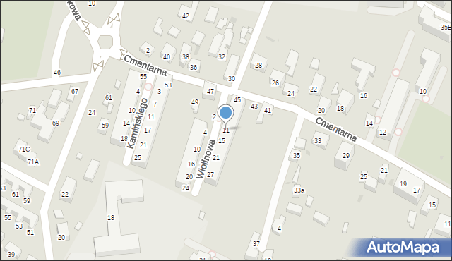 Siedlce, Wiolinowa, 11, mapa Siedlce