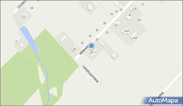 Siedlec, Wiśniowa, 27, mapa Siedlec