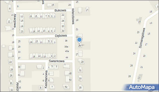 Siekierki Wielkie, Wierzbowa, 25, mapa Siekierki Wielkie