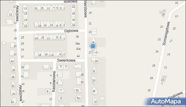 Siekierki Wielkie, Wierzbowa, 27a, mapa Siekierki Wielkie