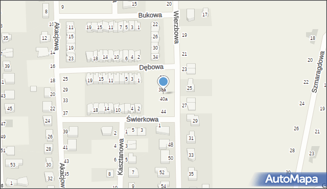 Siekierki Wielkie, Wierzbowa, 40, mapa Siekierki Wielkie