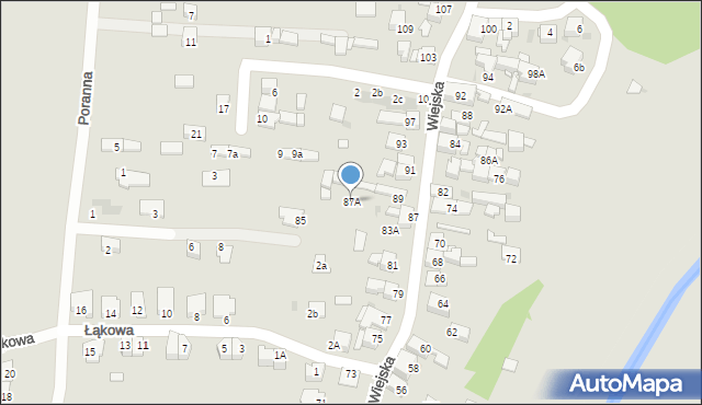 Siemianowice Śląskie, Wiejska, 87A, mapa Siemianowice Śląskie