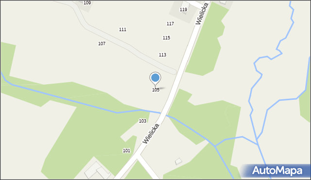 Siepraw, Wielicka, 105, mapa Siepraw