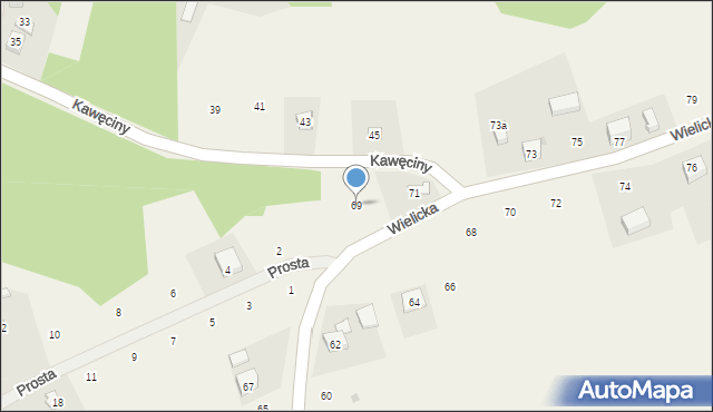 Siepraw, Wielicka, 69, mapa Siepraw