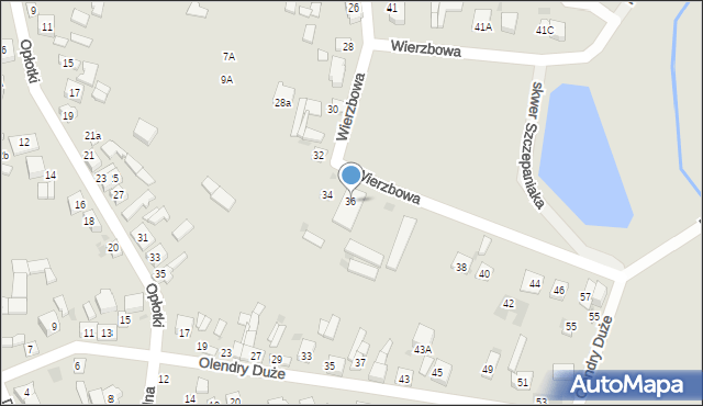 Sieradz, Wierzbowa, 36, mapa Sieradz