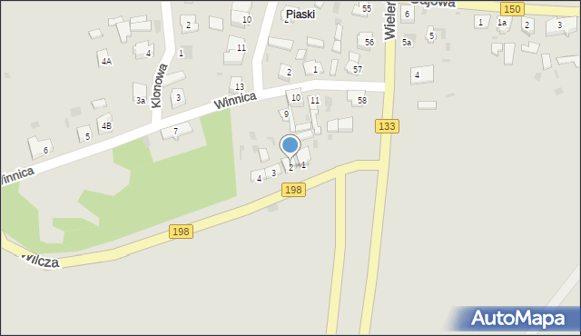 Sieraków, Wilcza, 2, mapa Sieraków