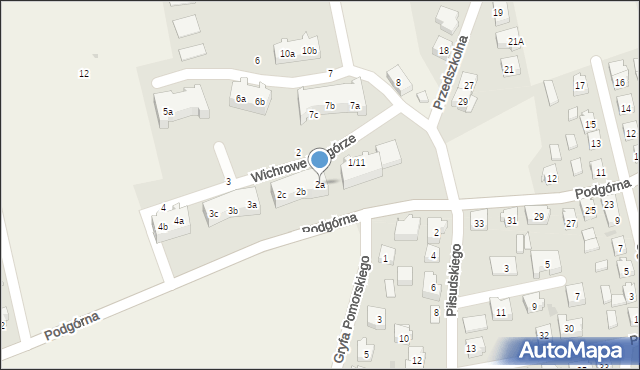 Sierakowice, Wichrowe Wzgórze, 2a, mapa Sierakowice