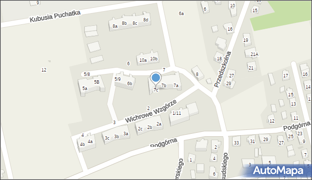 Sierakowice, Wichrowe Wzgórze, 7c, mapa Sierakowice