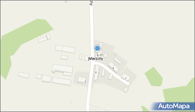 Sikorki, Wierzchy, 5, mapa Sikorki