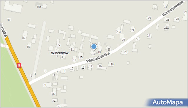 Skaryszew, Wincentowska, 17, mapa Skaryszew