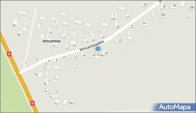 Skaryszew, Wincentowska, 18a, mapa Skaryszew