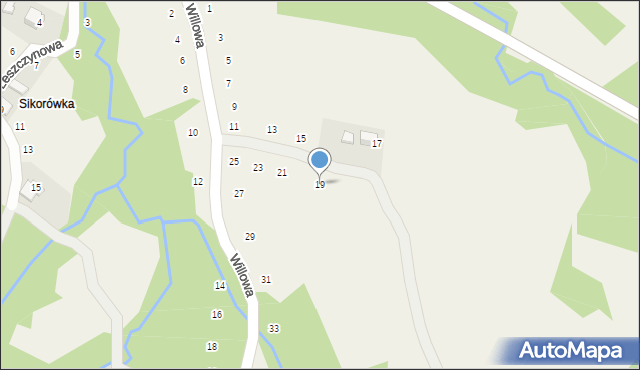 Skawinki, Willowa, 19, mapa Skawinki