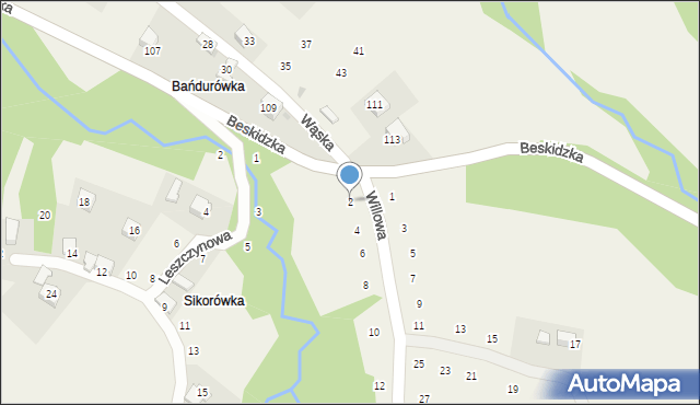 Skawinki, Willowa, 2, mapa Skawinki