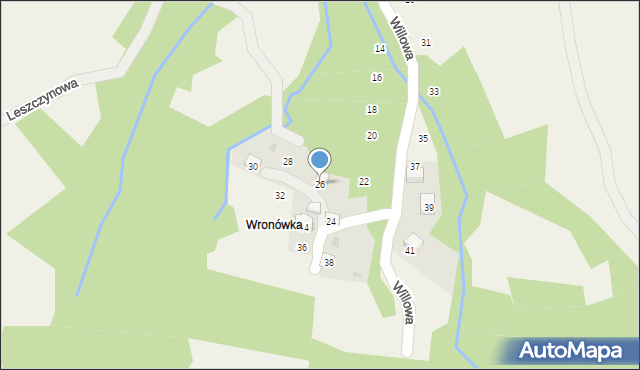 Skawinki, Willowa, 26, mapa Skawinki