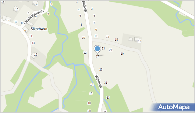 Skawinki, Willowa, 27, mapa Skawinki